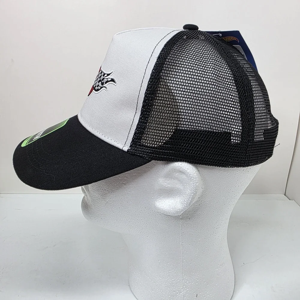 Hot‎ Wheels Snapback Hat Cap Black, White Hot Wheels Logo Kids Adults Unisex